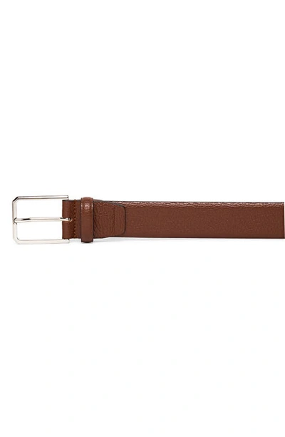 Santoni Leather Belt In Light Brown