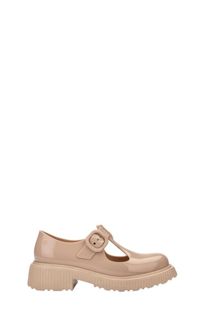 Shop Melissa Kids' Jackie T-strap Shoe In Beige Glit