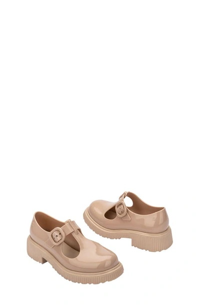 Shop Melissa Kids' Jackie T-strap Shoe In Beige Glit