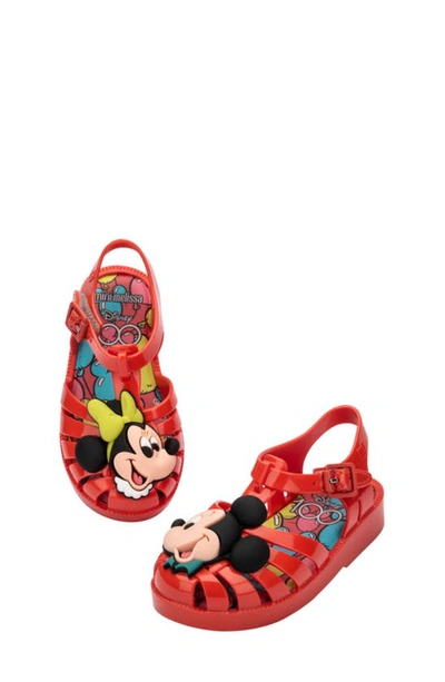 Shop Melissa X Disney® Mickey & Minnie Possession Fisherman Sandals In Red