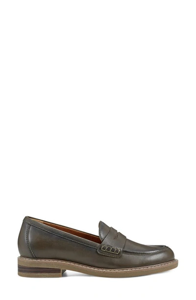 Shop Earth Javas Penny Loafer In Dark Olive