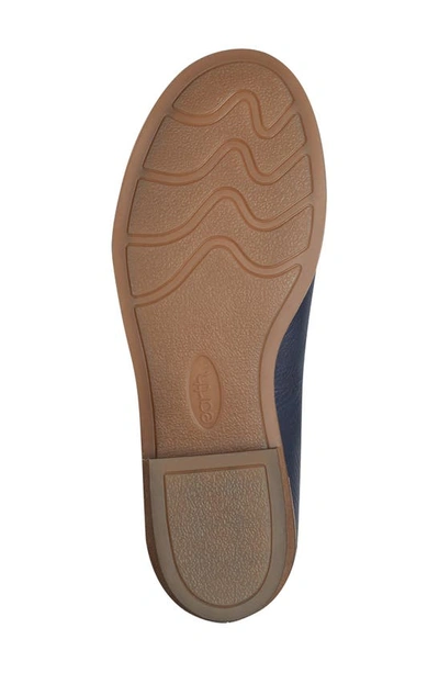 Earth Edna Womens Leather Slip On Loafers In Navy