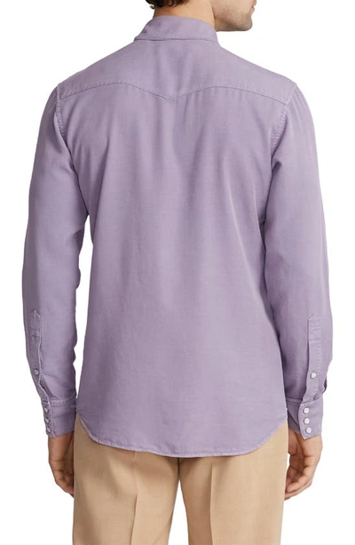 Shop Ralph Lauren Purple Label Western Button-up Shirt In Wisteria