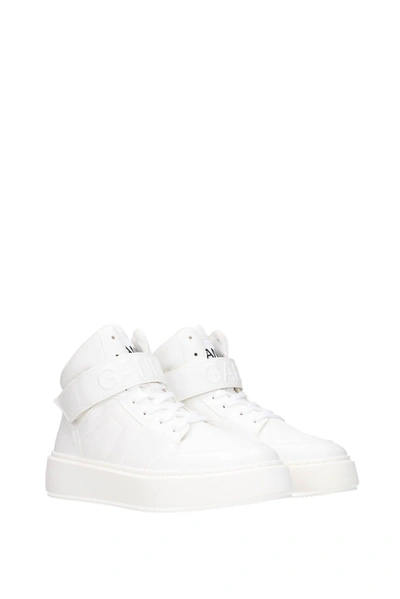 Shop Ganni Sneakers Leather White
