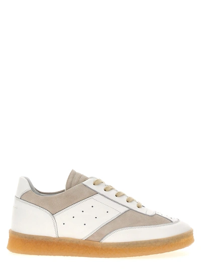 Shop Mm6 Maison Margiela Suede Leather Sneakers White