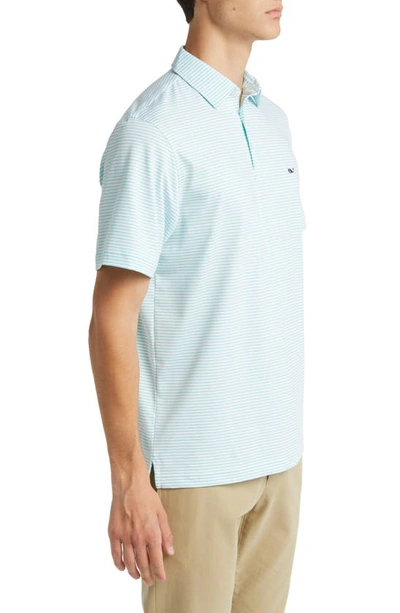 Vineyard Vines Bradley Stripe Sankaty Performance Polo In Andros Blue Tejeda