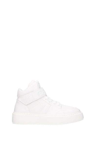 Shop Ganni Sneakers Leather In White