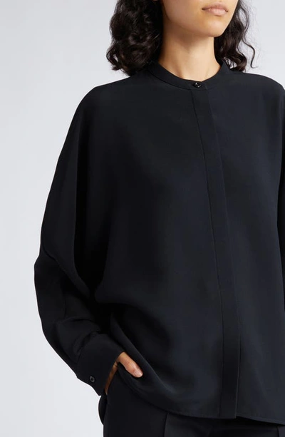 Shop Jil Sander Kimono Sleeve Relaxed Button-up Shirt In 001-black