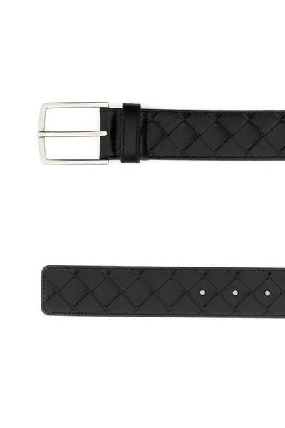Shop Bottega Veneta Man Black Leather Belt