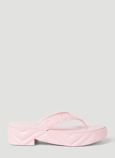 Shop Gucci Women Thong Platform Sandal In Pink