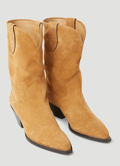 Shop Isabel Marant Women Dahope Suede Cowboy Boots In Brown