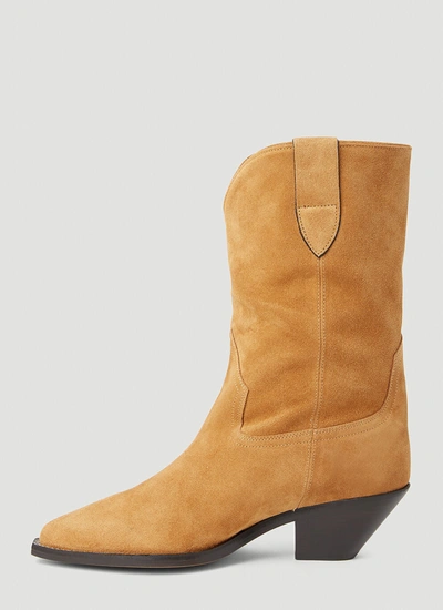 Shop Isabel Marant Women Dahope Suede Cowboy Boots In Brown