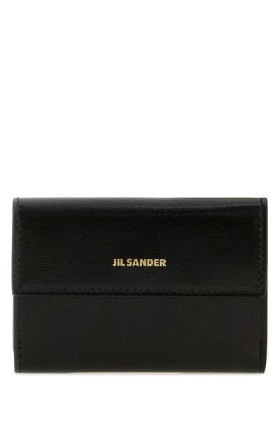 Shop Jil Sander Woman Black Leather Wallet