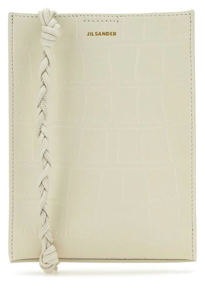 Jil Sander Women Ivory Leather Shoulder Bag In White