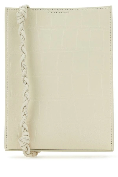 Shop Jil Sander Woman Ivory Leather Shoulder Bag In White