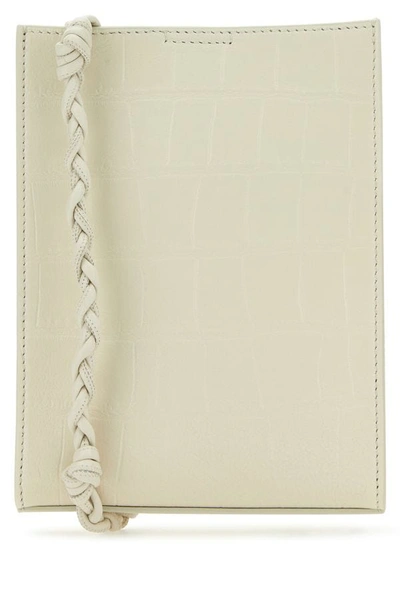 Jil Sander Women Ivory Leather Shoulder Bag In White