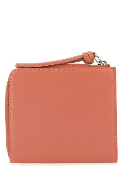 Shop Jil Sander Woman Salmon Leather Card Holder In Pink