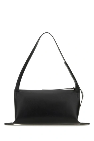 Jil Sander Two-tone Canvas And Leather Medium Empire Shoulder Bag In Multicolor