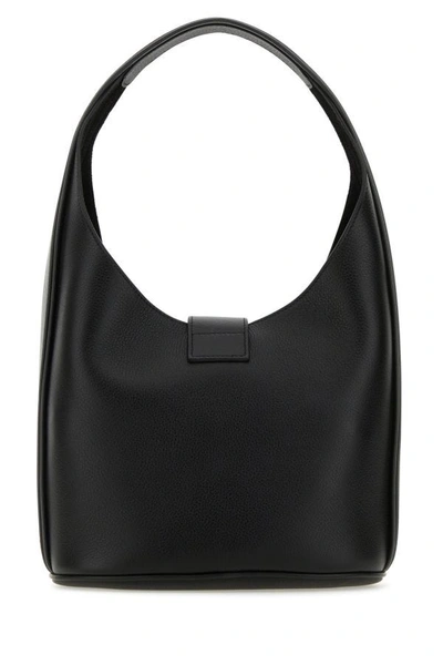 Ferragamo Medium Structured Hobo Handbag With Top Handle In Black