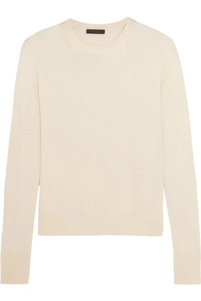 The Row Ghent Cashmere And Silk-blend Sweater In Ivory