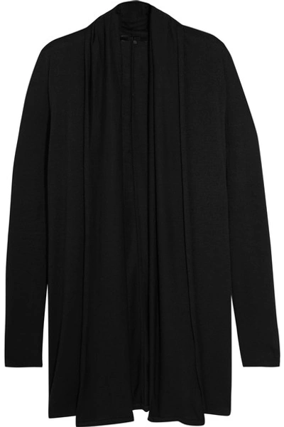 The Row Brady Open-front Silk-georgette Jacket In Black