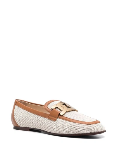 Shop Tod's Loavers Shoes In Nude &amp; Neutrals