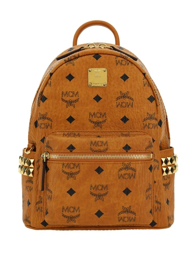 Shop Mcm Backpacks In Cognac