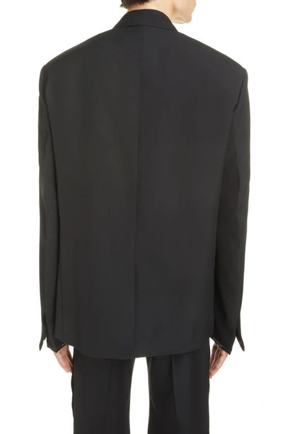 Shop Givenchy Logo Tape Oversize Virgin Wool Jacket In Black