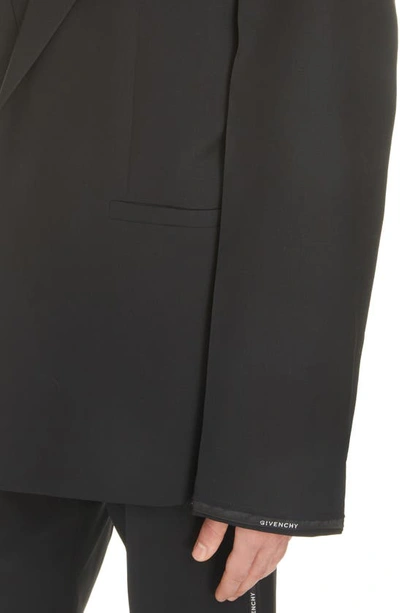 Givenchy Logo Tape Oversize Virgin Wool Jacket In Black