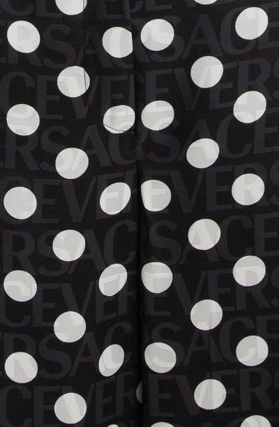 Shop Versace Metallic Virgin Wool Blend Tweed Crop Bra Top In 1b000 Black