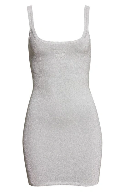 Shop Alexander Wang Shimmer Body-con Tank Dress In 046 Silver