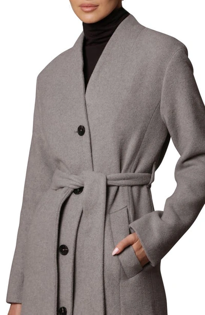 Shop Avec Les Filles Belted Overcoat In Grey