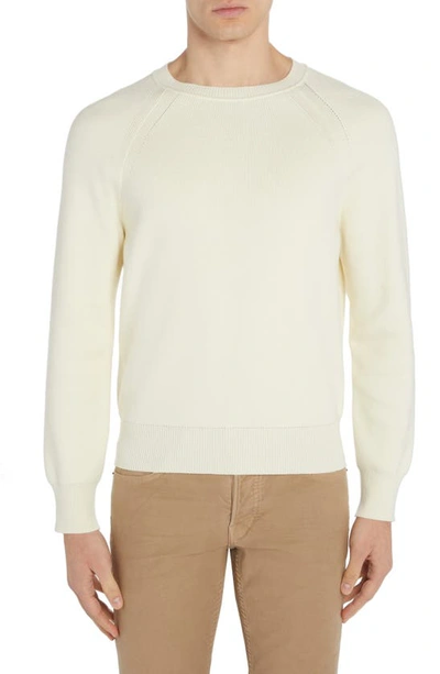 Shop Tom Ford Cotton, Silk & Wool Sweater In Ivory