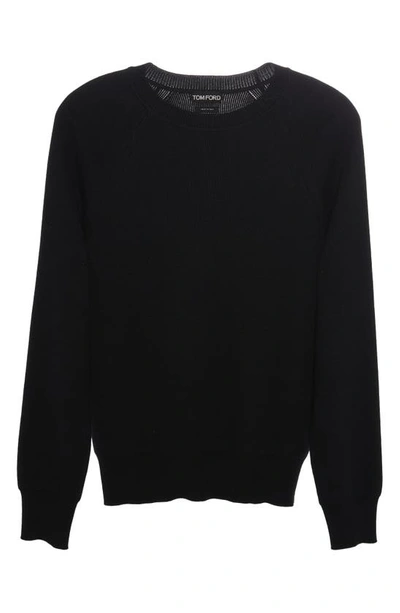 Shop Tom Ford Cotton, Silk & Wool Sweater In Black