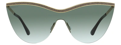 Shop Jimmy Choo Women's Mask Sunglasses Kristen Rhl9o Gold/black 99mm In Multi