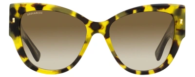 Dsquared2 Women's Refined Sunglasses D20016s C9bha Honey Havana 56mm In Multi