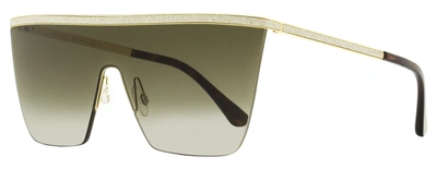 Shop Jimmy Choo Women's Mask Sunglasses Leah 06jha Gold/havana 99mm In Multi