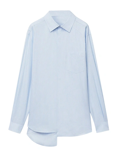 Shop Loewe Asymmetric Stripe Shirt In Blue
