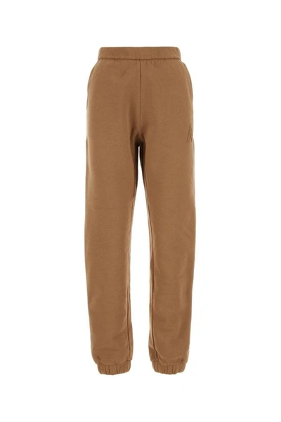 Shop Attico The  Woman Camel Cotton Penny Joggers In Brown
