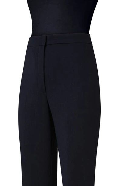 Akris Punto Courtney Wool Crepe Bootcut Pants In 009 Black