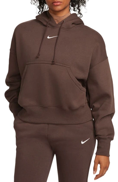 Shop Nike Sportswear Phoenix Fleece Pullover Hoodie In Baroque Brown/sail