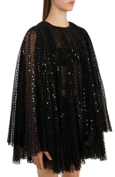 Dolce & Gabbana Sequin-embellished Flared Minidress In Black