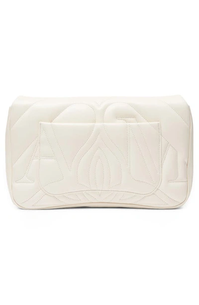 Shop Alexander Mcqueen Exploded Seal Quilted Leather Shoulder Bag In Soft Ivory