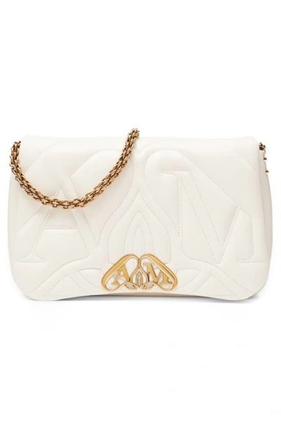 Shop Alexander Mcqueen Exploded Seal Quilted Leather Shoulder Bag In Soft Ivory