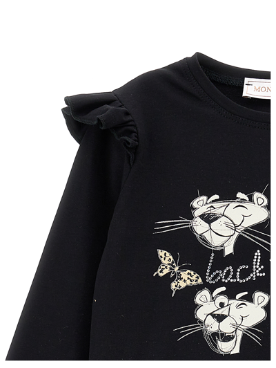 Monnalisa Pink Panther T-shirt In Black