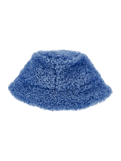 Shop Monnalisa Plush Bucket Hat In Bluestone