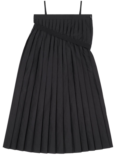 Shop Mm6 Maison Margiela Pleated Midi Dress In Black