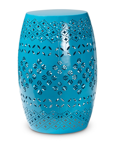 Shop Design Studios Lavinia Modern & Contemporary Blue Finished Metal Outdoor Side Table