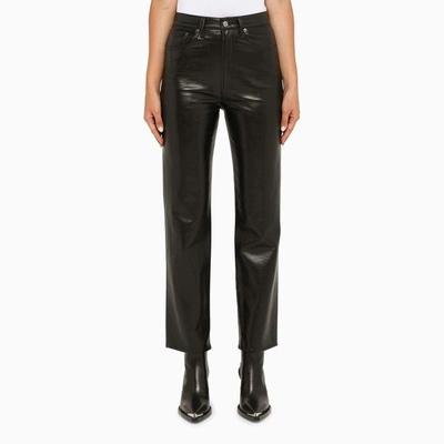 Shop Agolde Straight Trousers In In Black