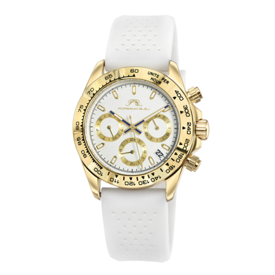 Shop Porsamo Bleu Alexis Sport Quartz White Dial Ladies Watch 923balr In Gold Tone / White / Yellow
